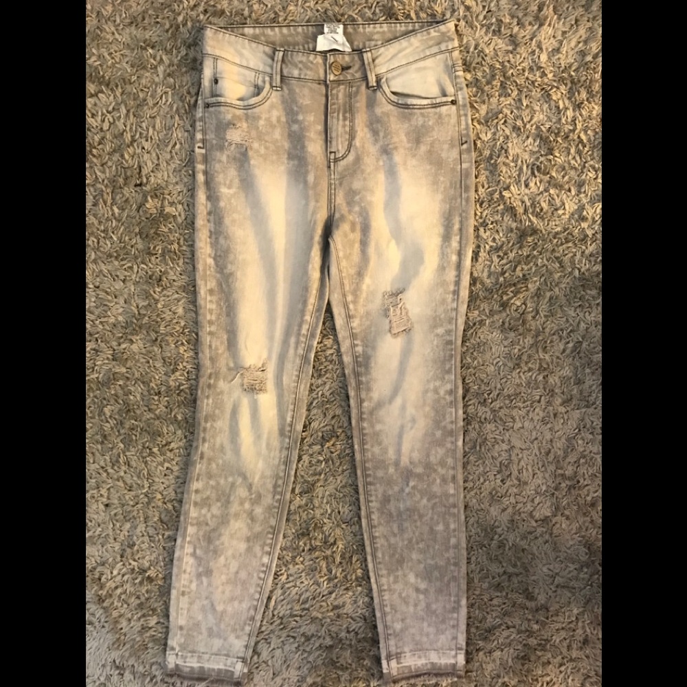 For the Republic grey light wash jeans